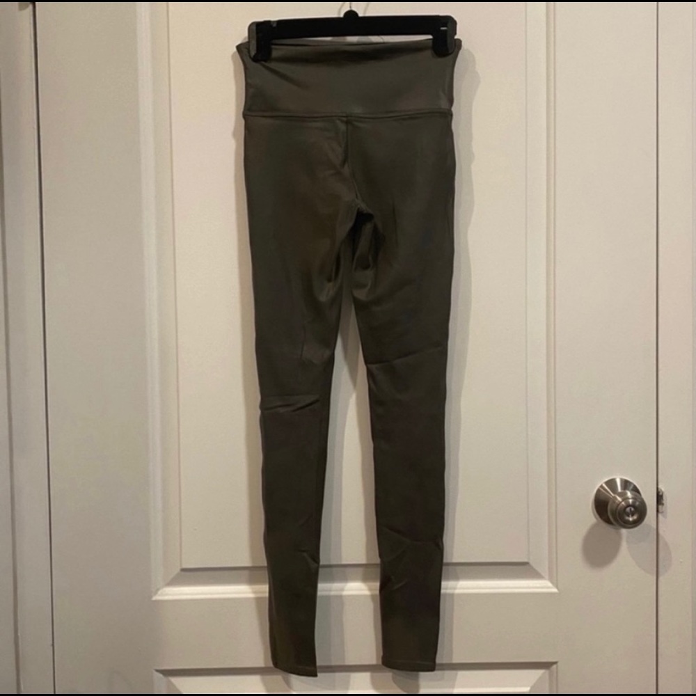 Spanx Faux Leather Leggings in Color Olive - Picture 6 of 6